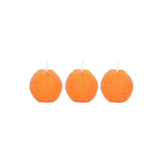 Set of 3 Orange Shaped Candles