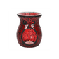 Large Red Crackle Glass Oil Burner and Wax Warmer