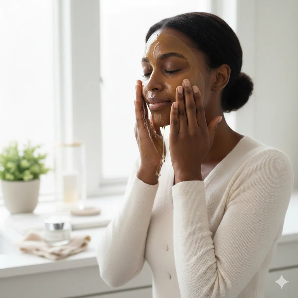 woman applying facial cleansing balm